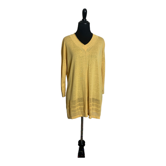 Rachel Zoe yellow v neck sweater size Small - Picture 3 of 11
